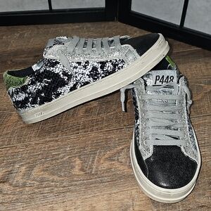 P448 John Sequin Sneakers Shoes Size 36